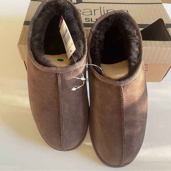 Kirkland Signature Men's Shoe Size 10 Brown Shearling Clog Slippers NIB - Picture 1 of 8